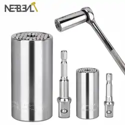 Universal Torque Wrench Head Set Socket Sleeve 7~19/11-32mm Drill Ratchet Bushing Spanner Key Magic Grip Multi Hand Tools