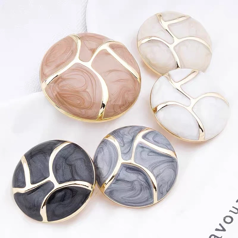 Free Shipping 10pcs Clothing Decoration Accessories 20mm Buttons 5 Colors Fashion Metal Sewing Buttons Women Coat Jacket Buttons