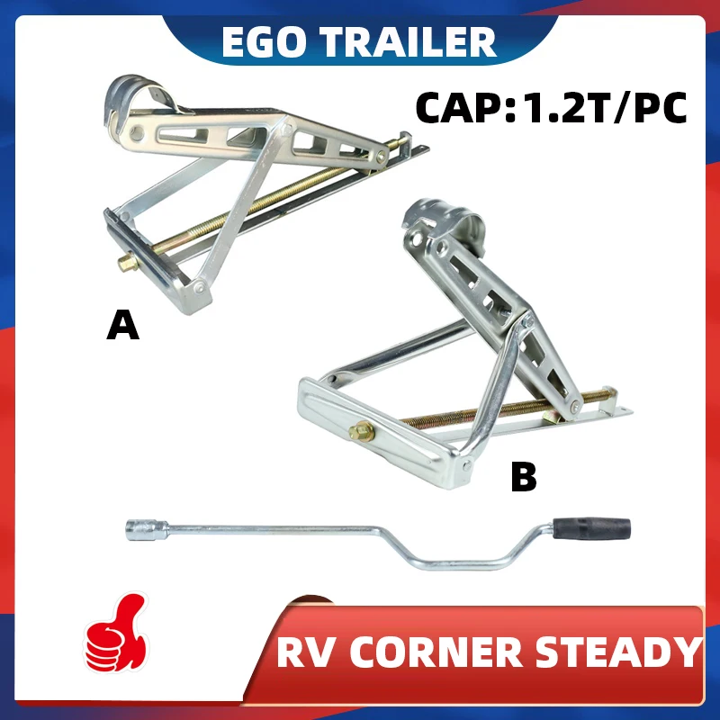 

EGO TRAILER stabilser Legs Drop Down Caravan parking legs Motorhome Camping RV Trailer, prop stands 2jacks with 1 handler