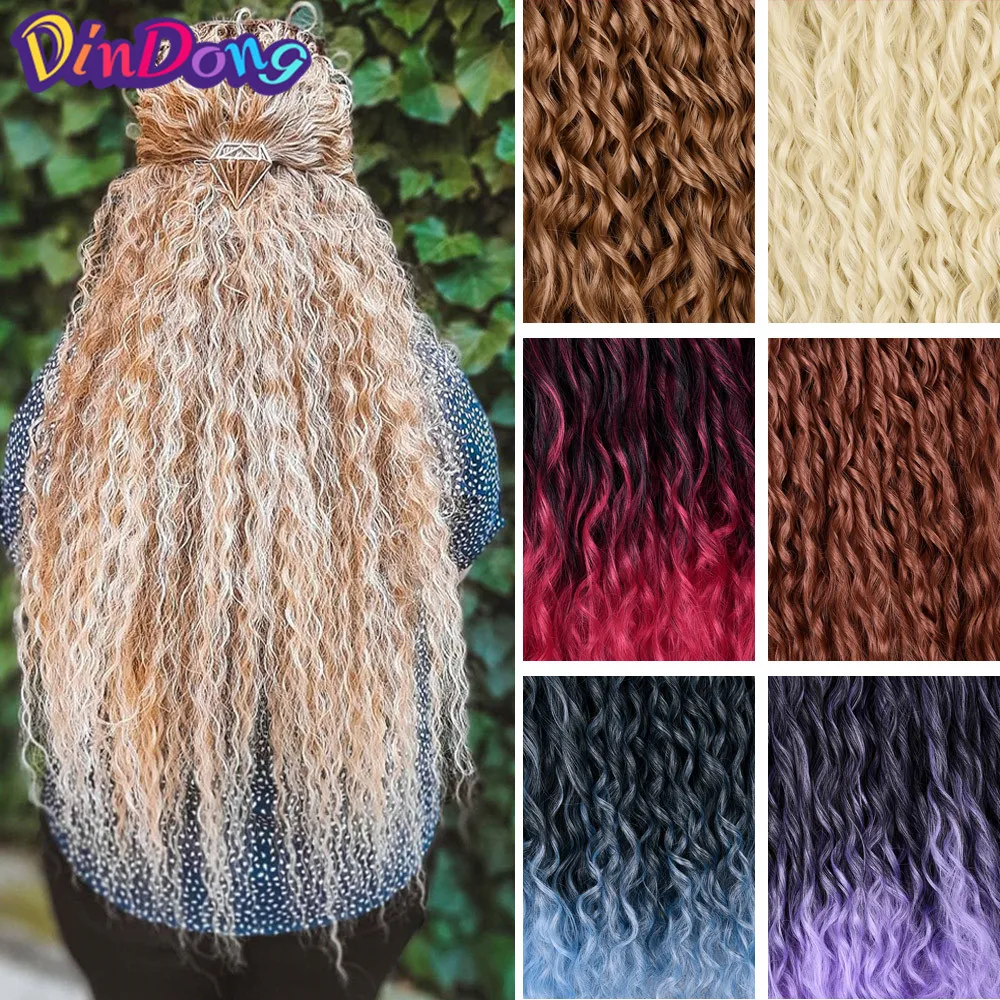 DinDong 24'' Synthetic Water Wave African Braiding Hair Extension Deep Wave Hair Bundles Synthetic Braids Hair Weaving Extension