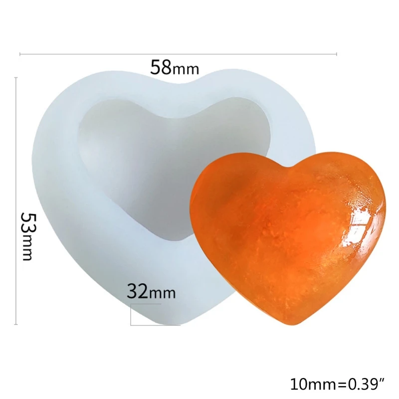 Resina cristallo stampo epossidico 3D amore cuore torta cioccolato stampo in Silicone artigianato fai da te aromaterapia candela sapone fatto a mano