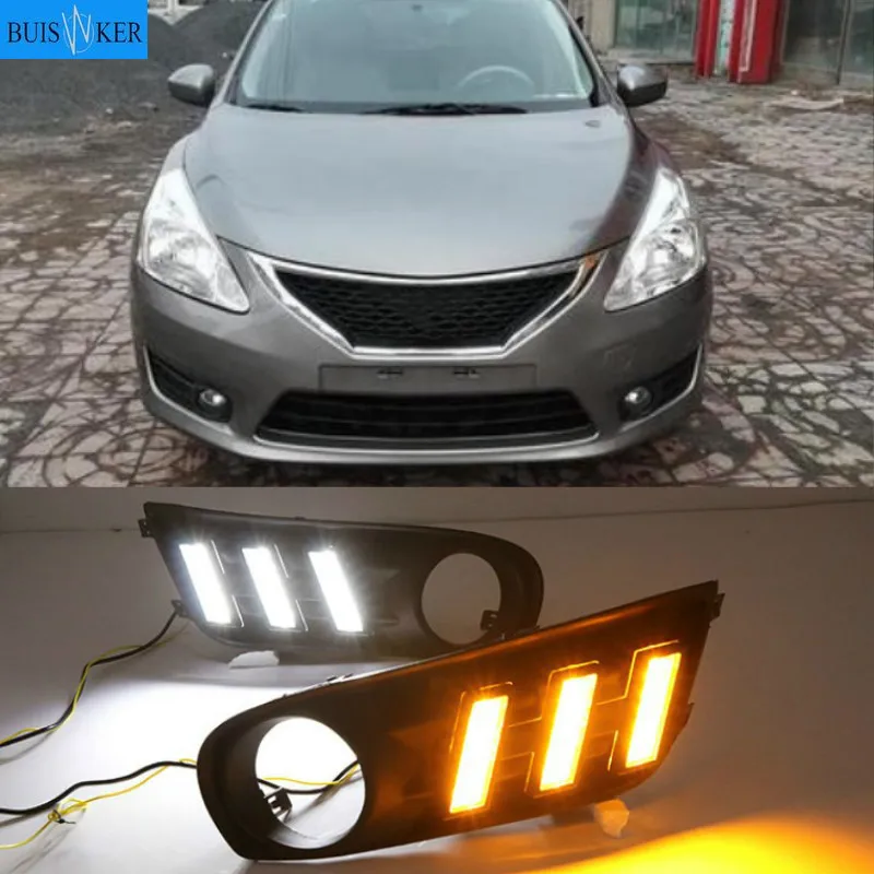 

1 Pair of 12V Car Auto LED Daytime Running Light Lamp DRL Fog Lamp Cover Fits for Nissan Tiida 2011 2012 2013 2014 2015