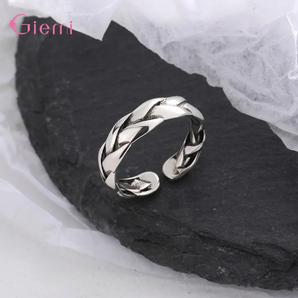 

Newest Model Adjustable Rings For Women Girls Genuine 925 Sterling Silver Opening Finger Rings Any Party