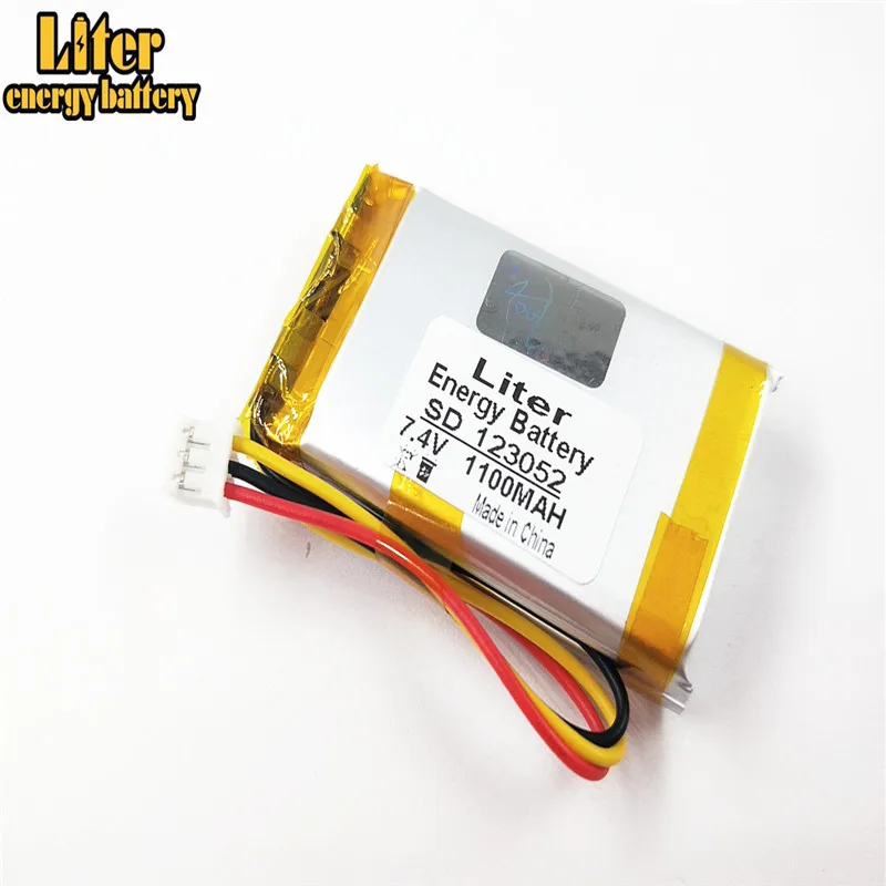 7.4V 1100mAh 123052 PHR2.0/3P;NTC; DVD 플레이어 JBL 플립 1 블루투스 스피커, 603050-2 s용 폴리머 리튬 이온 배터리