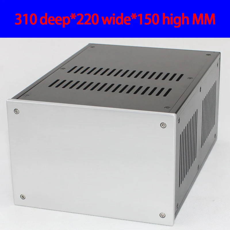 KYYSLB 310*220*150MM CJ086 All Aluminum Amplifier Chassis Box House DIY Enclosure with Feet Screws Amplifier Case Shell