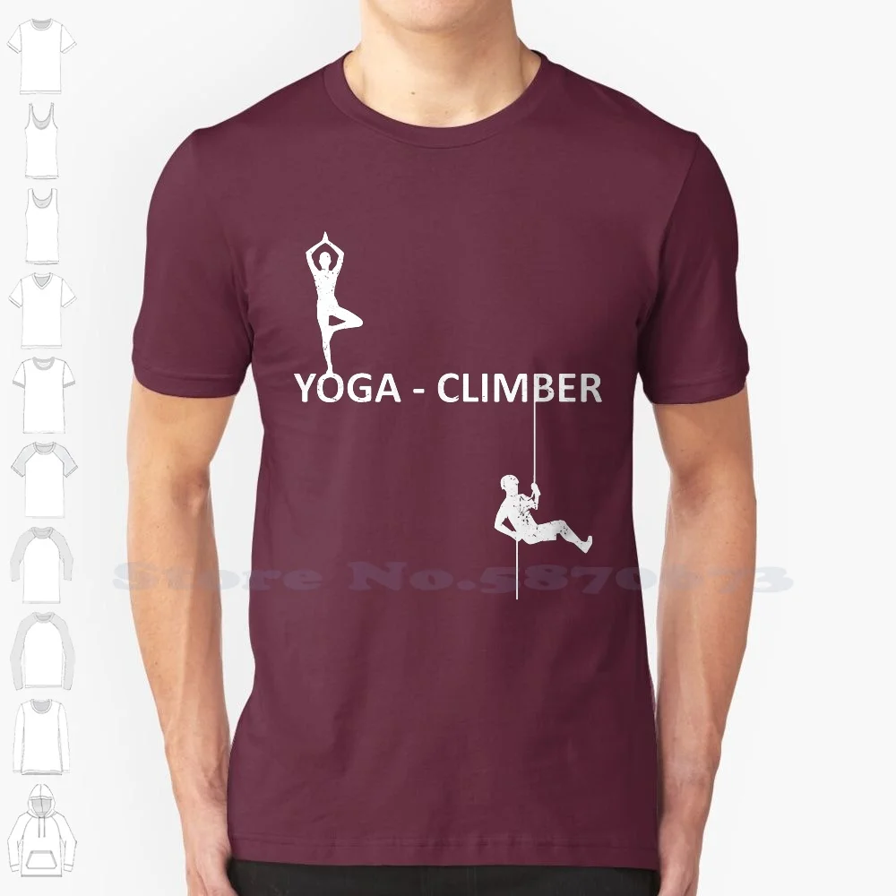 Yoga Climber 100% Cotton T-Shirt Asana Yogi Sports Fitness Move Abseiling Bouldering Yoga Climb Athletic Athlete Gift Ideas