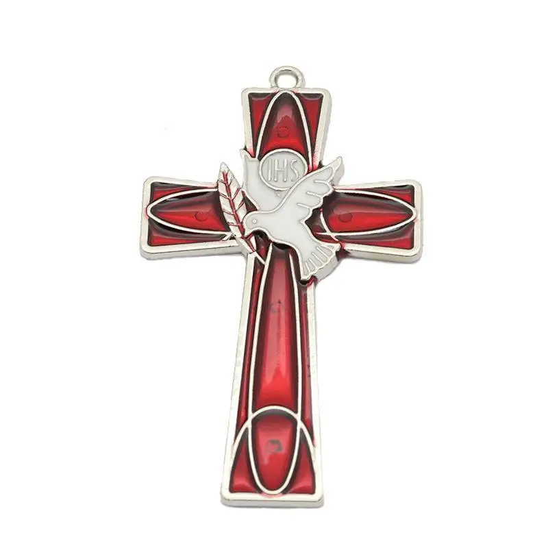 Catholic Christianity Necklace Women Jesus Cross Holy Spirit Peace Dove Jewelry Necklace Exquisite Pendant Church Utensils