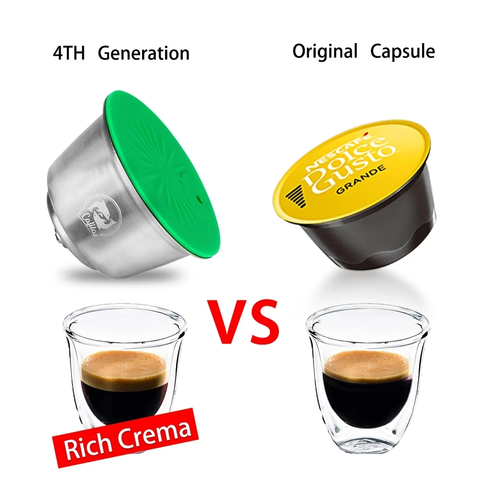 New Upgrade 4TH  Generation Coffee Capsule For Dolce Gusto Coffee Machine Stainless Steel Crema Maker Refillable Espresso Pods