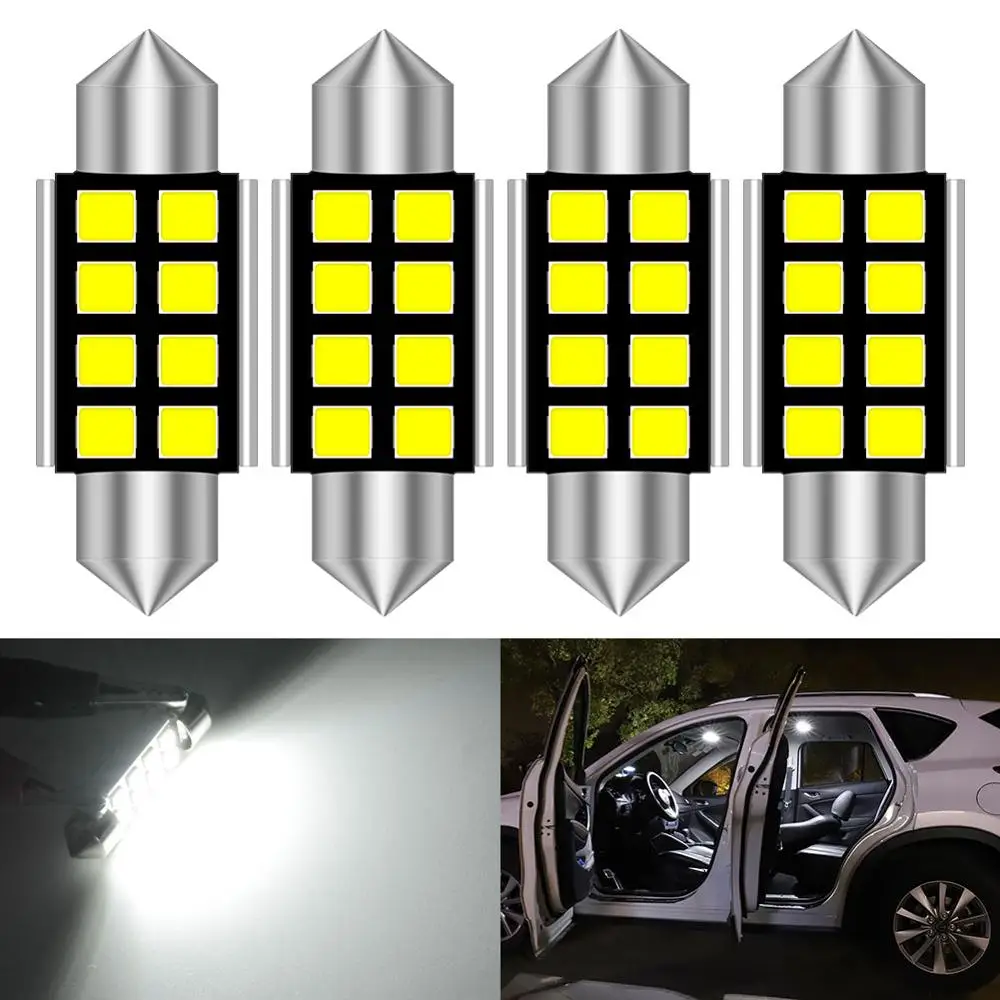 4pcs Canbus 36mm C5W LED Bulb Lamp Number License Plate Light For Mercedes Benz W169 W203 W208 W209 W210 W211 W212 6000K White