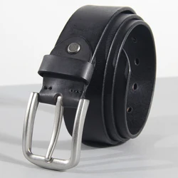 Men's Top Layer Leather Casual High Quality Belt Vintage Design Pin Buckle Genuine Leather Belts For Men Original Cowhide