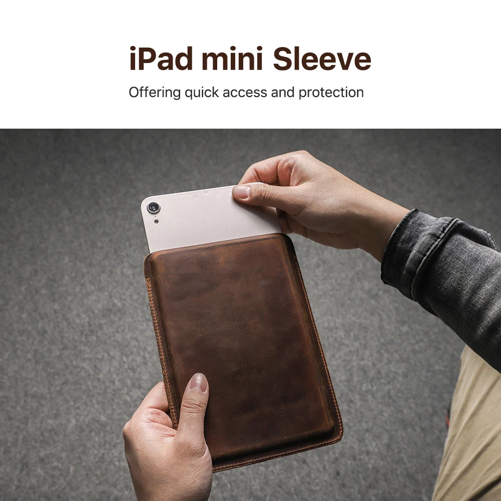 Contact\'s Family Cow Leather Sleeve Case for iPad Mini 6 8.3 inch 2021 Cover for iPad mini 5 4 3 2 1 iPad Mini 6th Generation