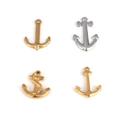 5pcs Stainless Steel Charms Anchor Charms Pendant Silver Gold Color Anchor Pendants Making For DIY Jewelry Handmade Accessories