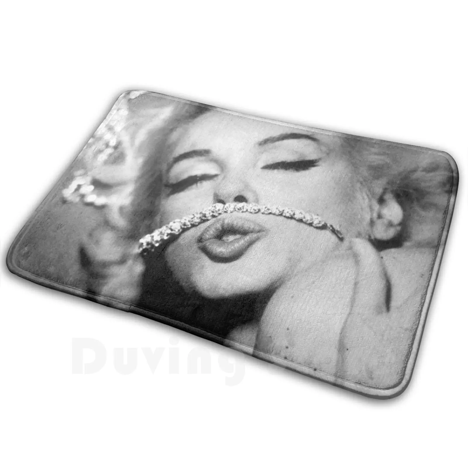 Marilyn Monroe Vintage Diamonds Are A Girls Best Friend Retro Black And White 1950s Mat Rug Carpet Anti-Slip Floor Mats Bedroom