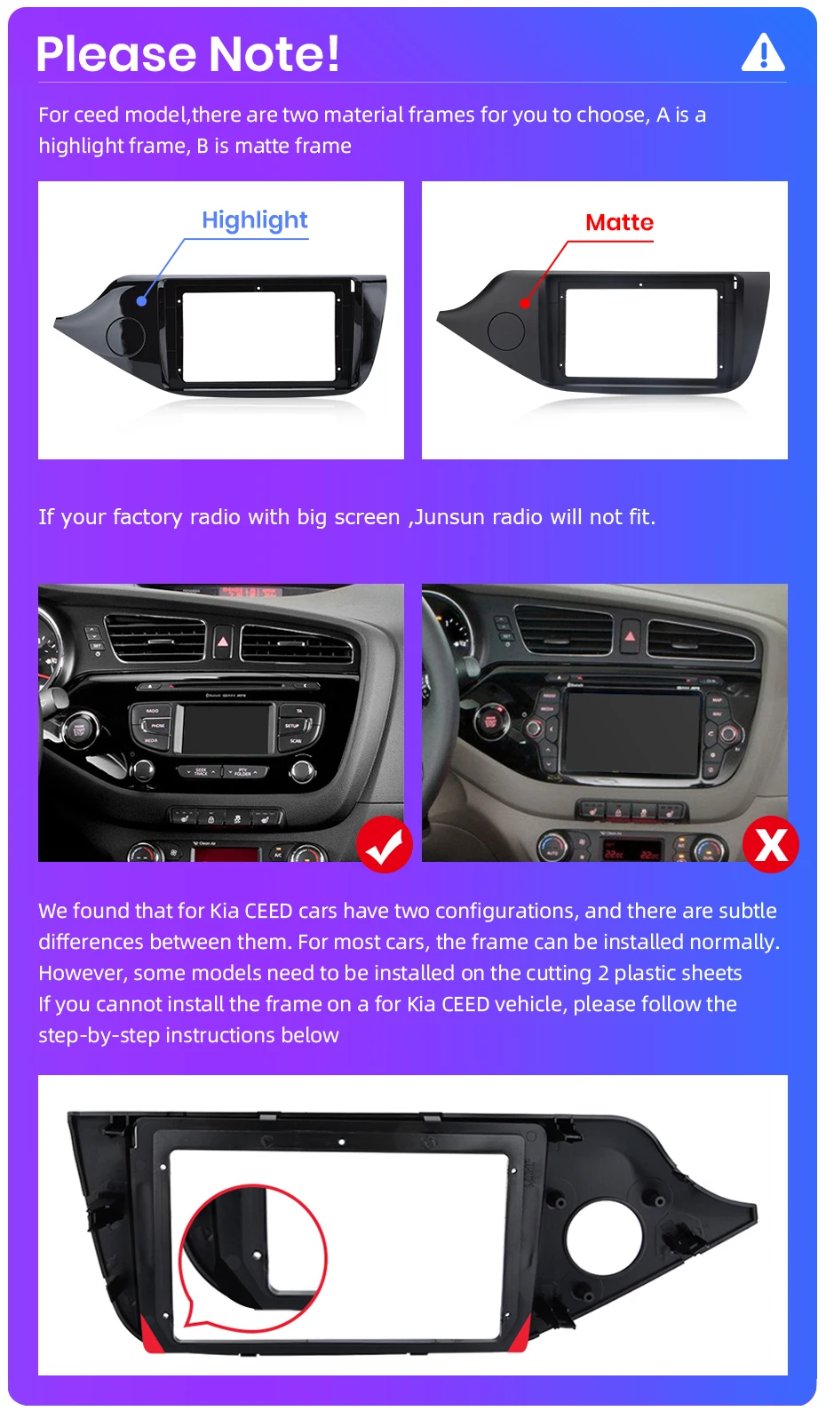 Junsun carplay android auto autoradio für kia ceed jd cee'd 2012-2018 intelligente systeme stereo multimedia autoradio – Detail 1