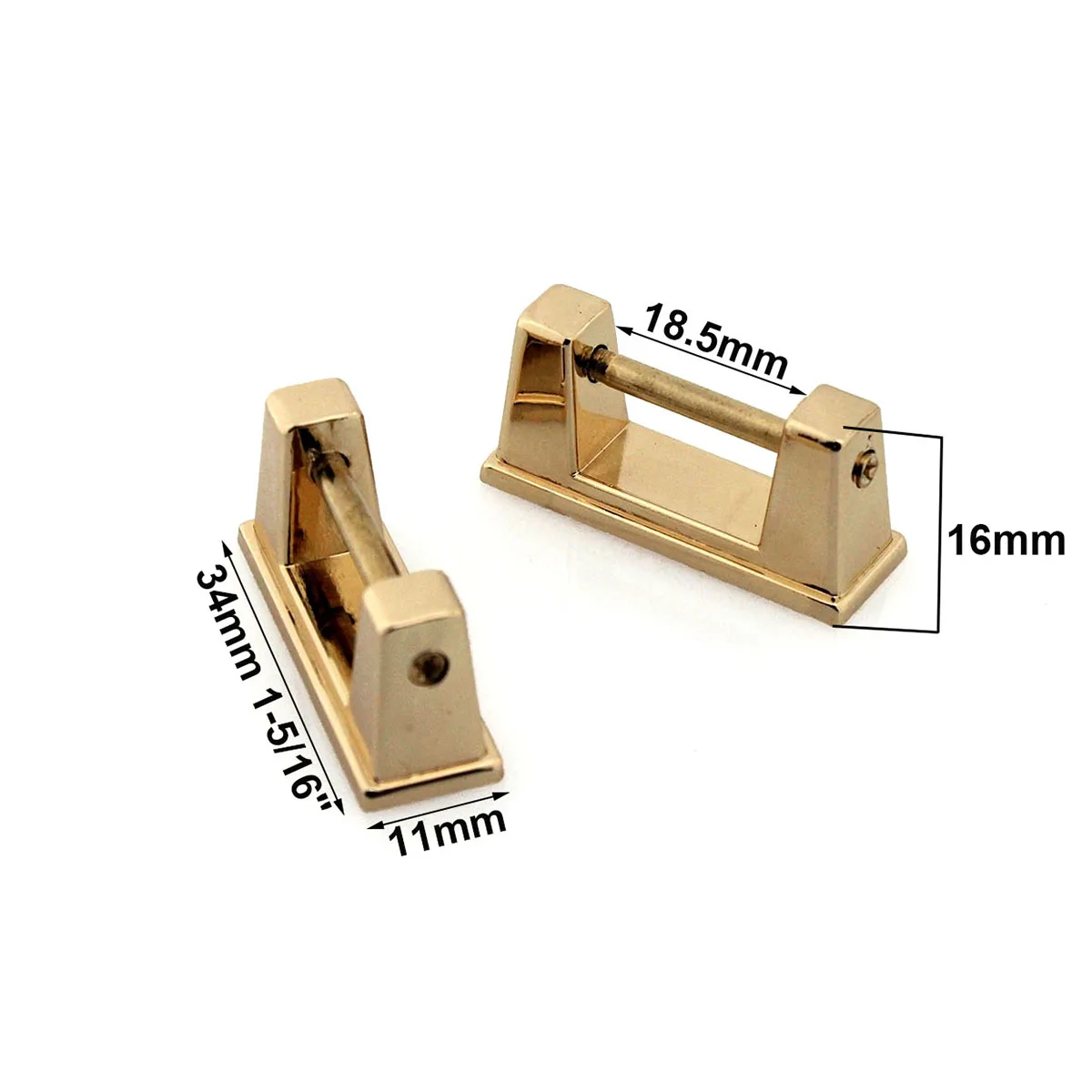 2pcs Bag Metal Arch Bridge With Screws Hanger hooks Connector Handbag Side Buckle Clips Bags Belts Strap Leather Crafts Hardware