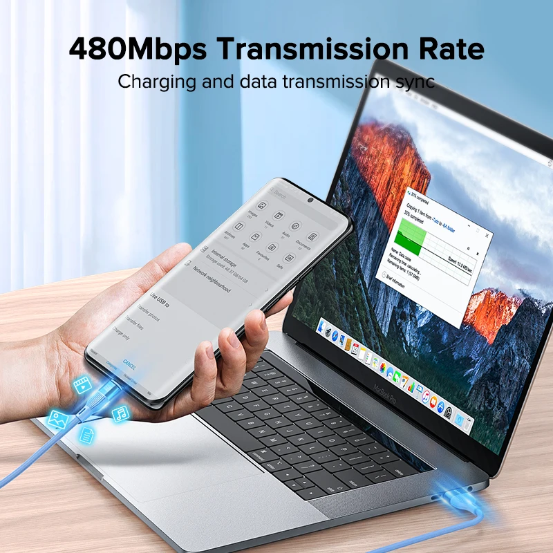 QOOVI 6A USB Type C Cable For Huawei P40 Pro P30 66W Fast Charging Cord Quick Charge USB-C Charger For Xiaomi Mi11 Samsung iPad