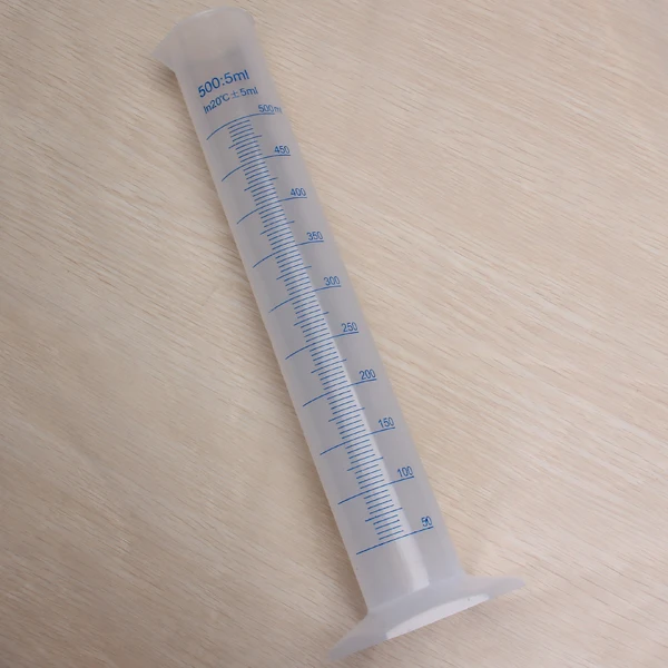 500ml Plastic Graduated Laboratory Test Measuring Cylinder Container Tube