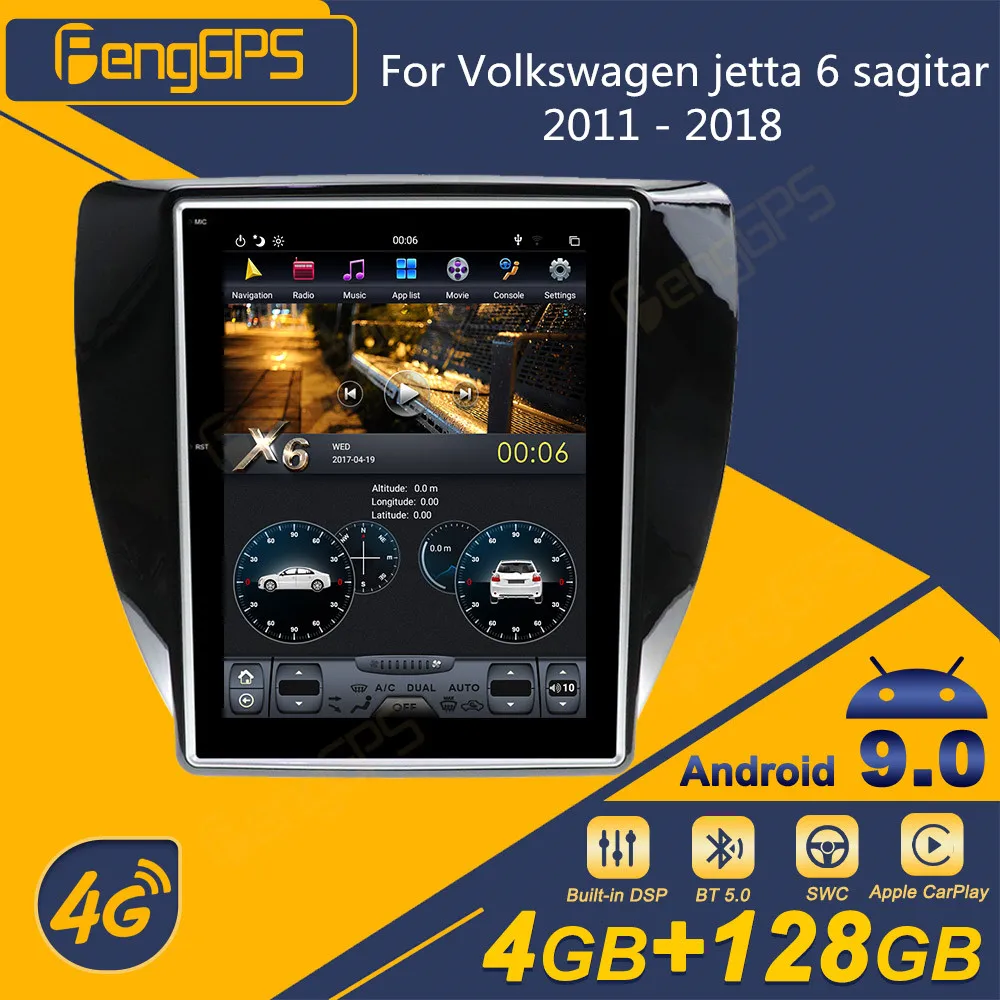 

Автомагнитола для Volkswagen jetta 6 sagitar 2011-2018, Android, экран Tesla, 2Din стереоприемник, Авторадио, мультимедийный DVD-плеер