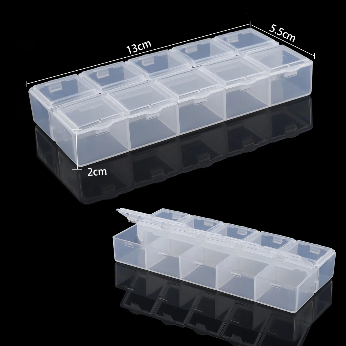 Plastic Jewellery Box with Mirror, Adjustable Storage