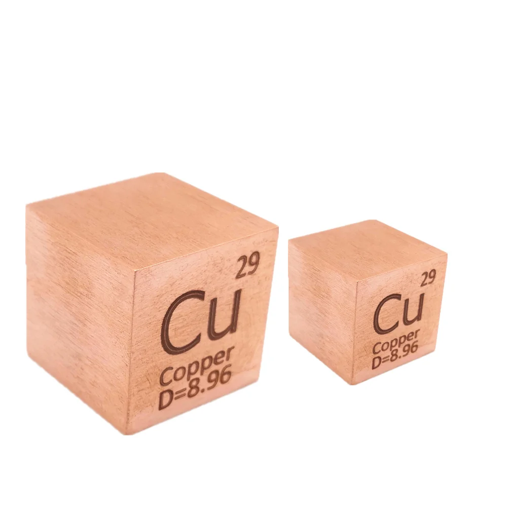 Cube en cuivre 10mm 25.4mm, densité Cu 99.95% pur pour la Collection d'éléments, étude de recherche, fait à la main, bricolage, loisirs, artisanat, affichage