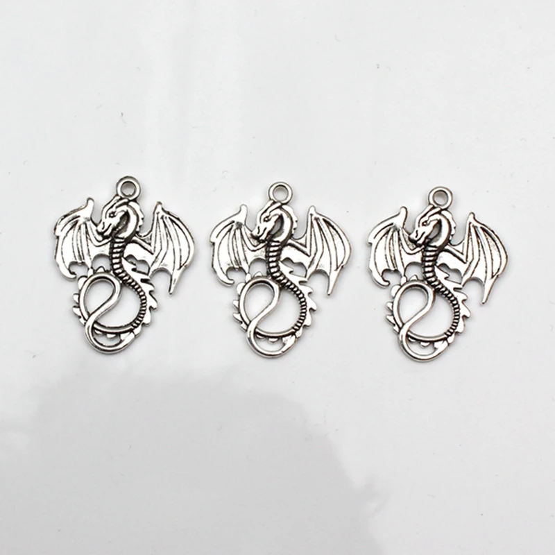 5pcs Charms dragon 27*34mm  Antique Tibetan Silver Pendant Finding Accessories DIY Vintage bracelet Necklace Handmade