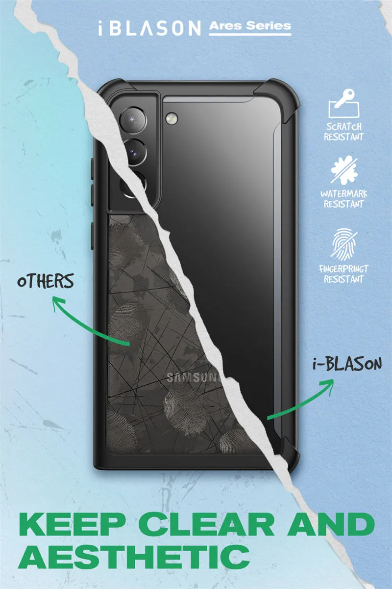 For Samsung Galaxy S22 Case 6.1inch (2022 Release) I-BLASON Ares Full-Body Rugged Bumper Cover WITHOUT Built-in Screen Protector