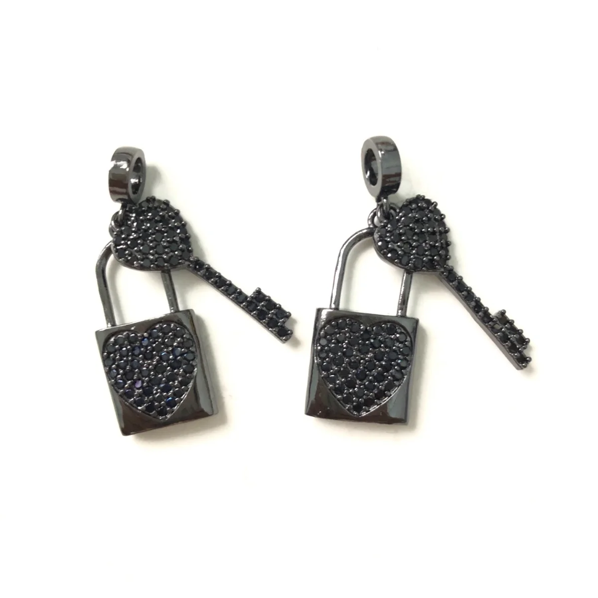 5pcs Heart Key Lock Charm for Women Bracelet Necklace Keychain Making DIY Pendant for Handmade Craft Jewelry Accessory Wholesale