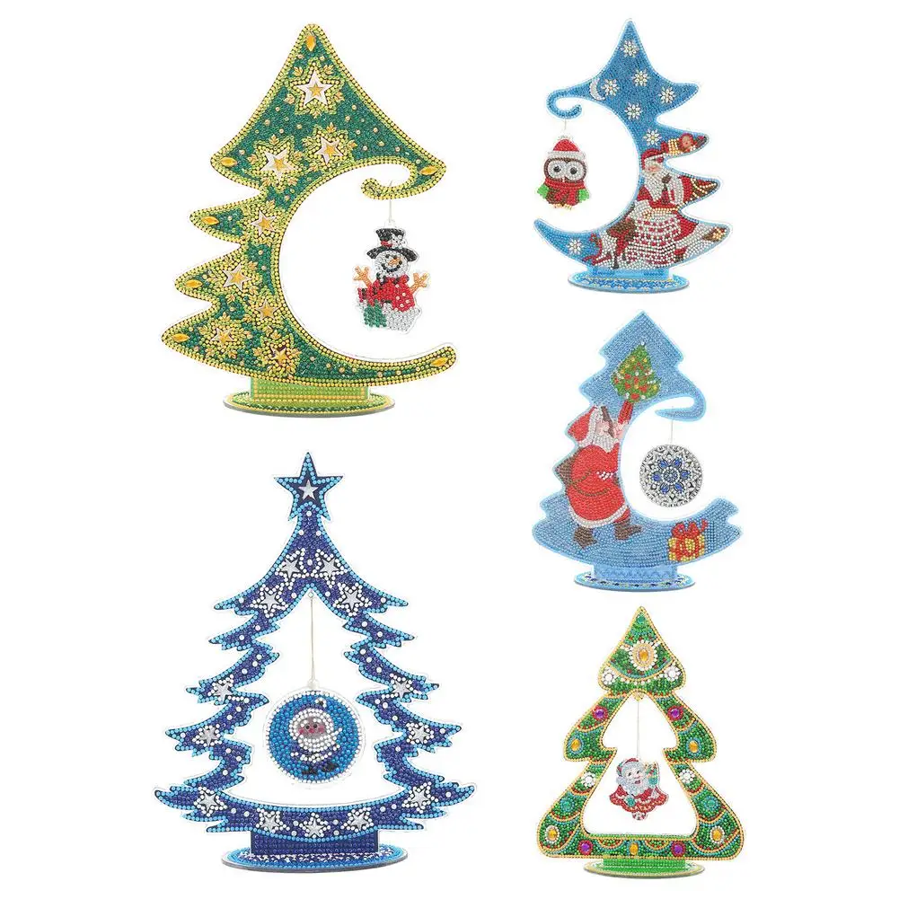 DIY 5D Diamond Painting Mosaic Crystal Christmas Tree Craft Diamond Painting Kit Home Ornaments Gifts 2022 New Year Home Decor