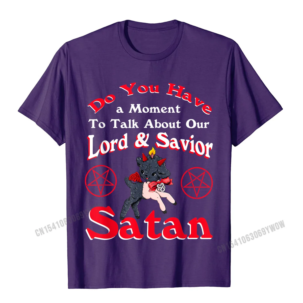 Satan Pentagram Funny Satanic Cute Baphomet Goat Occult T-Shirt Camisas Men Top T-Shirts For Men Tops Shirts Fashion Summer