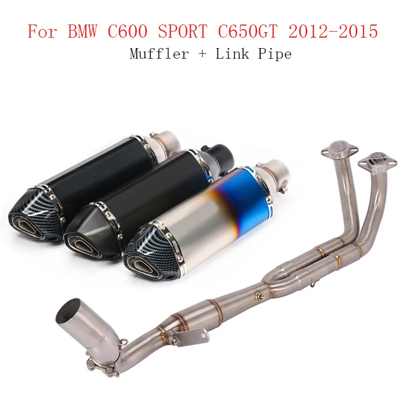 Motorcycle Exhaust System Full Silencer DB Killer Muffler Header Front Connector Link Pipe for BMW C600 SPORT C650GT 2012-2015