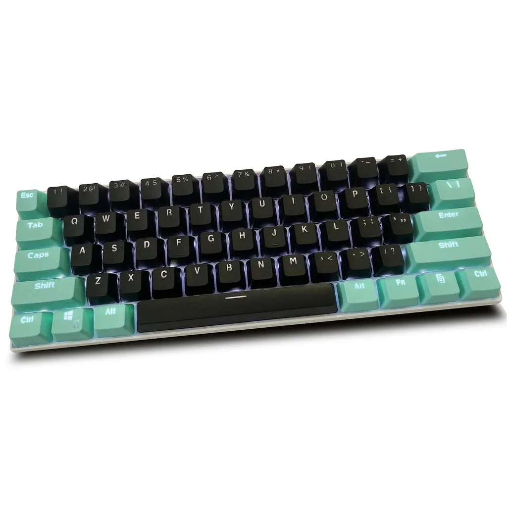 

Cyan black keycaps61 keycaps, PBT keycaps, backlit two-color mechanical keyboard keycaps GH60 / RK61 / ALT61 / Annie / keyboard
