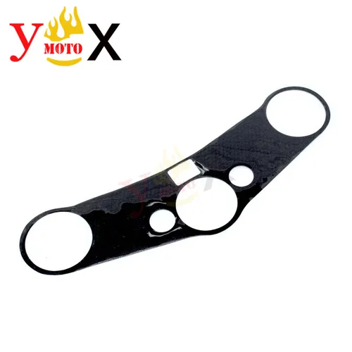 Imagen 2 del producto CBR600 RR 3D horquilla de fibra de carbono Triple árbol abrazadera superior pegatina de dirección protección para Honda CBR600RR F5 2007-2017 2008 2009