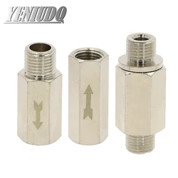 Pneumatic Check Valve Hexagonal Copper Nickel Plated Male Female thread 1/8