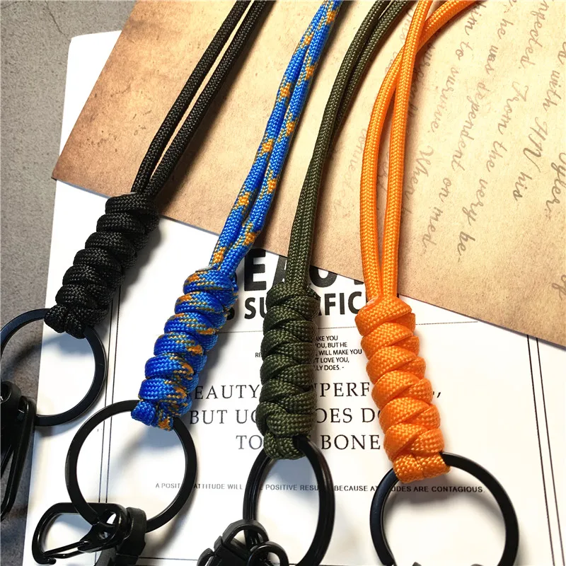 Llavero para exteriores, correas para el teléfono, cuerda, abalorio para teléfono móvil, correa para el cuello, cordón para tarjeta de identificación, cordón DIY, cuerda para colgar