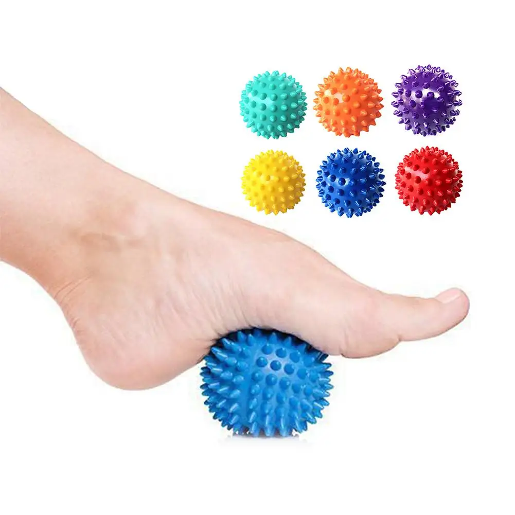 6.5CM 6 Colors Fitness PVC Hand Massage Ball Soles Hedgehog Sensory Training Grip the Ball Portable Physiotherapy Ball Plantar