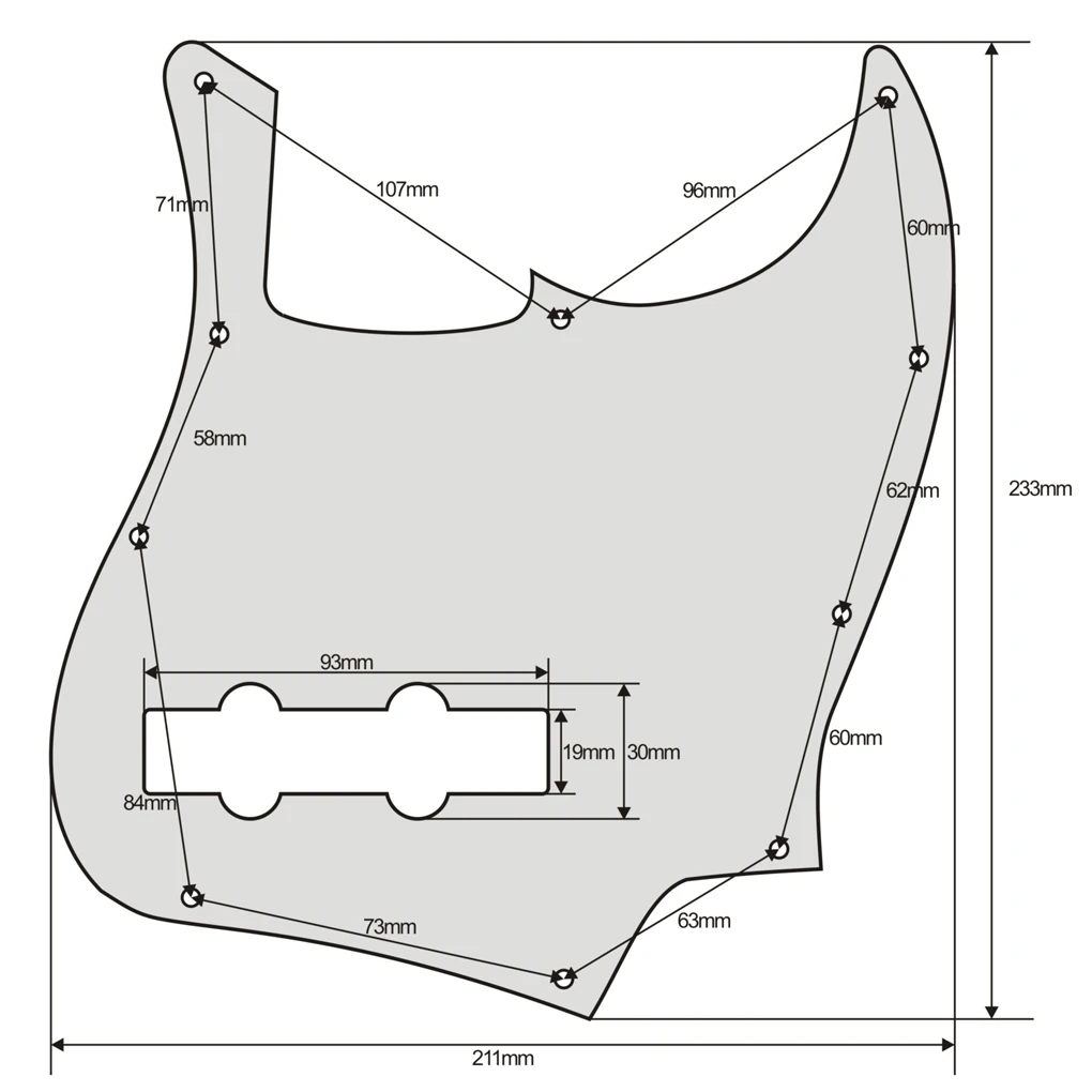 Advanced 10 Holes 4 String JB Jazz Bass Solid wood Guitar Pickguard Pick Guard Scratch Plate Accessories