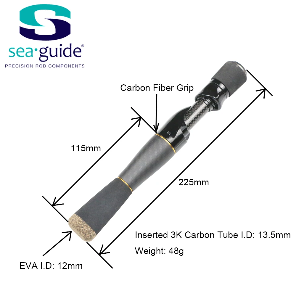 SeaGuide Carbon Fiber Grip Spinning Casting Reel Seat Handle Kit Rod Building Component Trout Rod Ice Rod Repair DIY Accessory