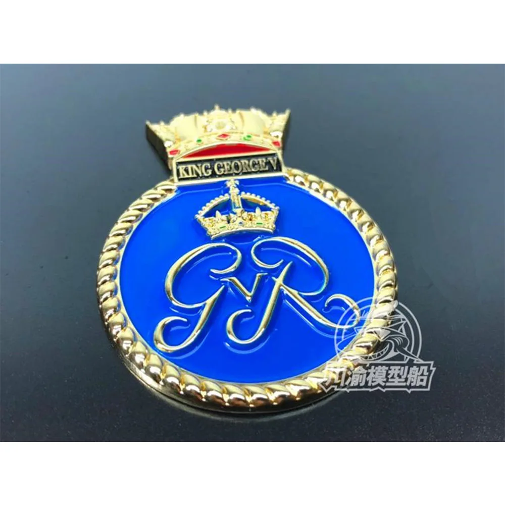 Metal Badge Heraldry HMS Battleship King George V for 1/700 1/350 1/200 Scale Model Ship Display CYH008