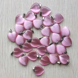 New beautiful synthetic cat's eye stone pink heart shape pendants 20mm for DIY jewelry making 24pcs/lot Wholesale Fast shipping