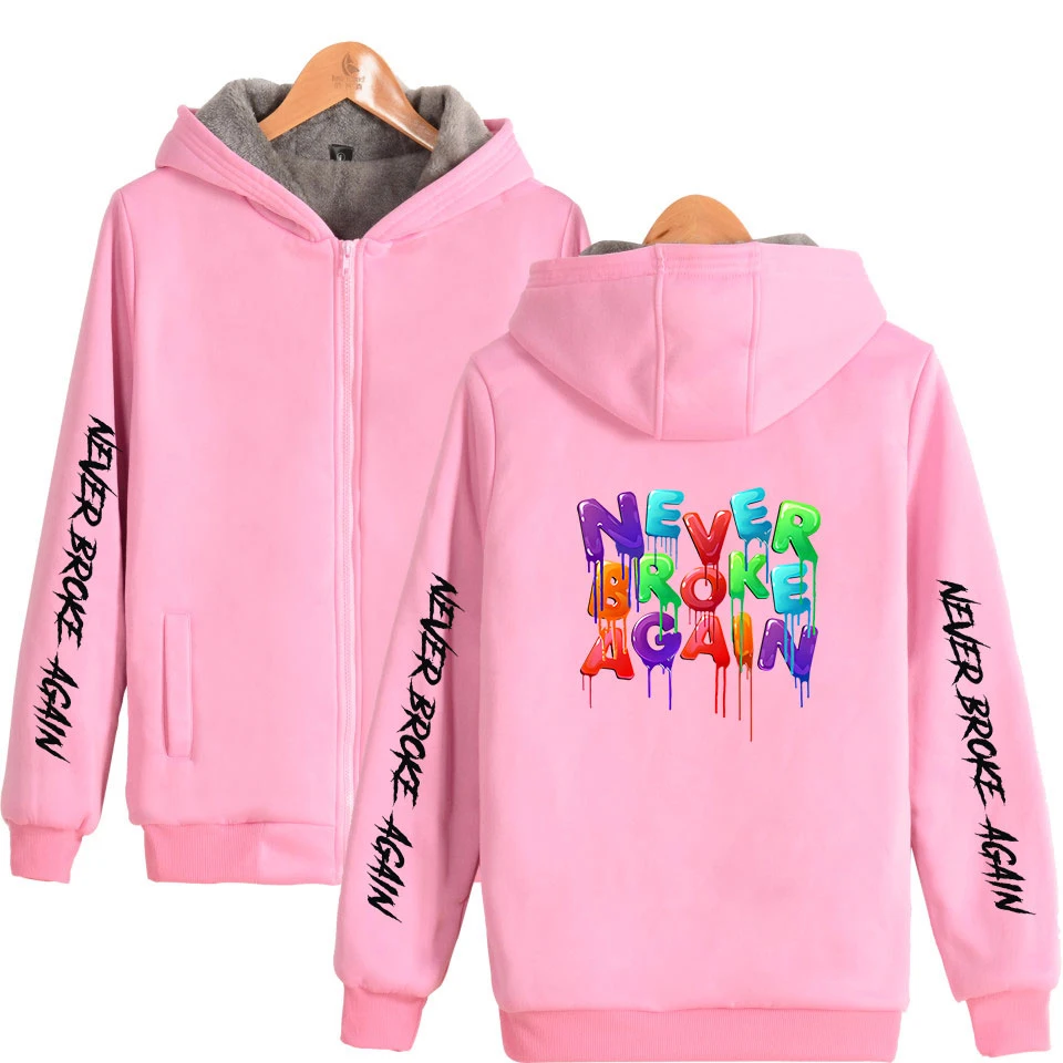 YoungBoy Never Broke Again Print Casual Zipper Hoodies Jacket Trend New Fashion Long Sleeve Thick coat