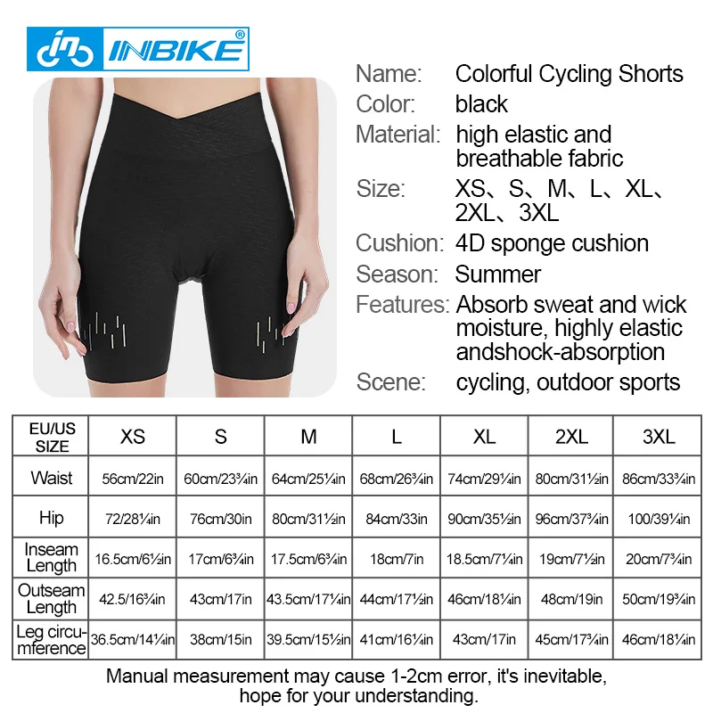 INBIKE Women Cycling Shorts Gel Padded Shockproof MTB Ride Pants Mountain Bike Shorts Breathable Racing Bicycle Underwear SW005