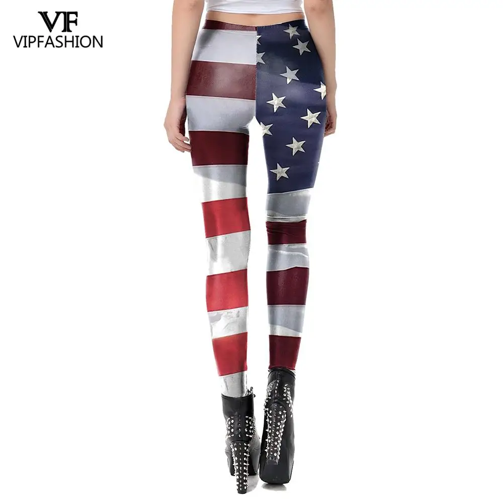 VIP MODE Neue Frauen Fitness Leggings Vierte Juli Festival Gedruckt Amerikanischen flagge Hohe Taille Elastizität Legging Für Frauen