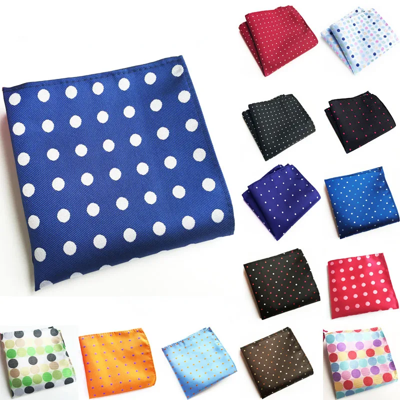 25cm * 25cm Mens Pocket square Dot Pattern fazzoletto moda Hanky per uomo accessori per abiti da lavoro