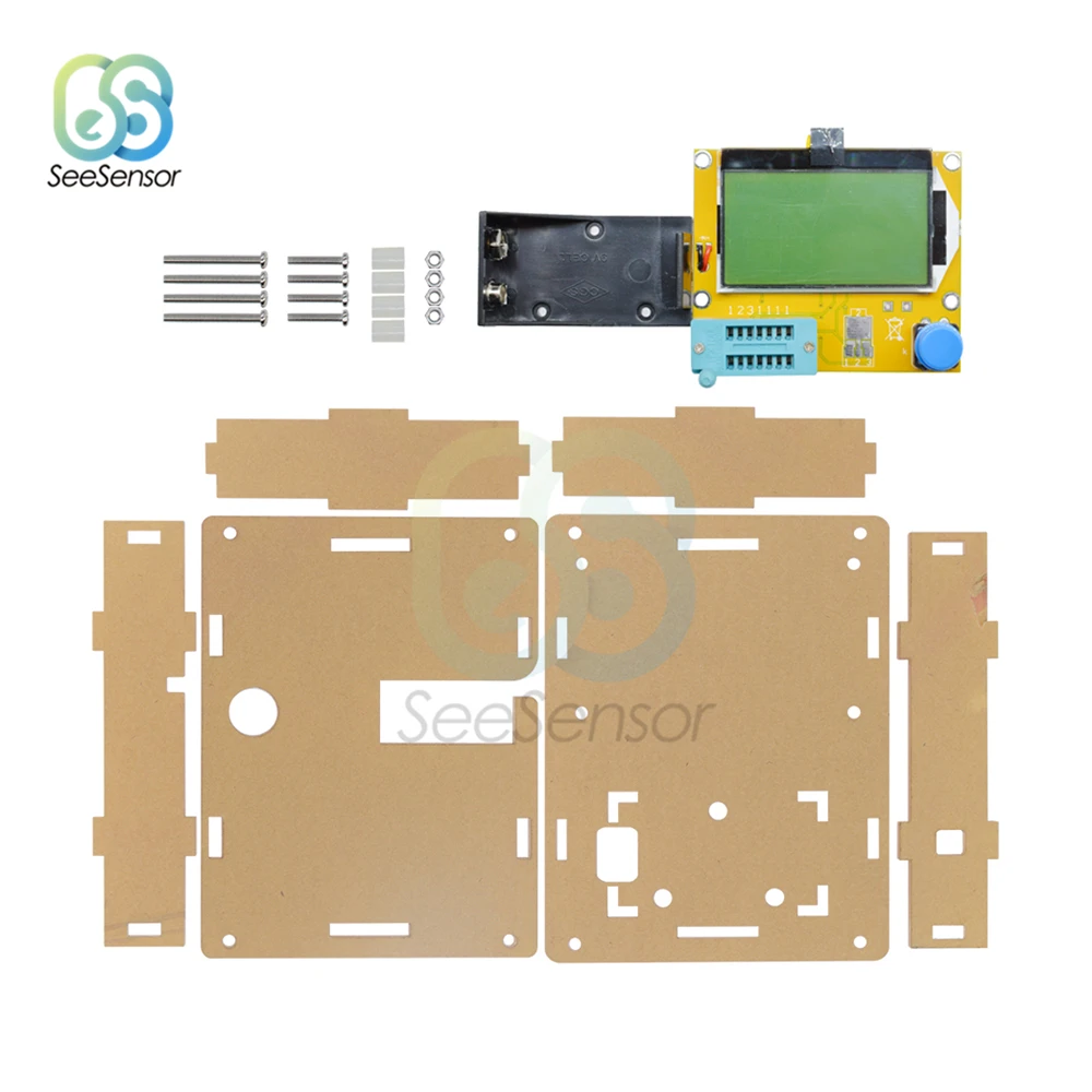 ESR Meter Mega328 Transistor Tester Multimeter Digital ESR-T4 Diode Triode Capacitance MOS/PNP/NPN LCR 12864 LCD Screen Tester