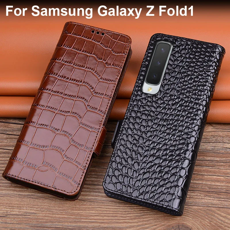 

For Samsung Galaxy Z Fold Fold 1 Folder NEW super luxury Genuine Leather Case zfold Case Flip Phone Cases Cover Capin