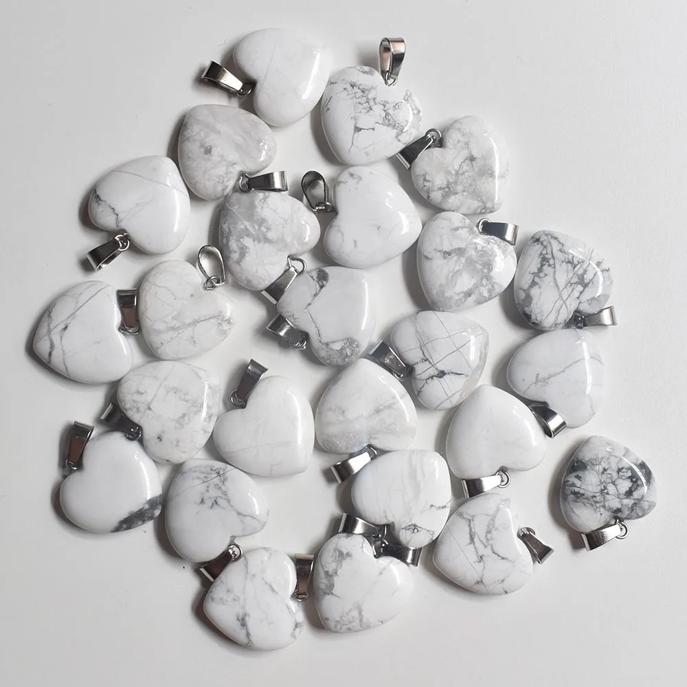 Großhandel 50 Stück/Los Modische 20mm Herz-Naturstein-Amazonit-Anhänger für Schmuckherstellung Kostenloser Versand – Detail 23