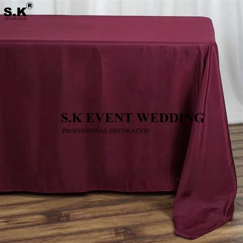 Hot Sale Polyester Tablecloth Rectangle Table Cloth For Wedding Event Dining Decoration