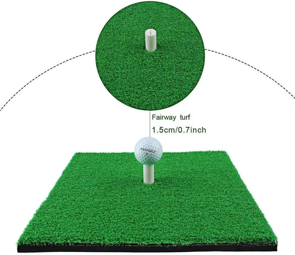 CRESTGOLF Golf Hitting Mats Indoor/Outdoor SBR Golf Mats for Driving Range Practice Backyard Use Green (Long/Short Grass)