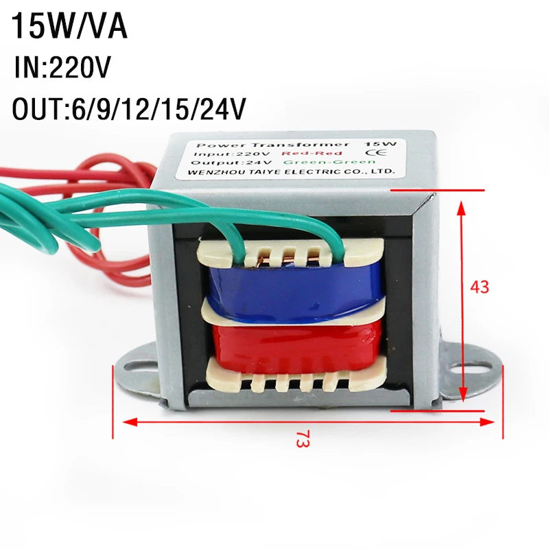 15W Double/Single  Power transformer Output Voltage Full Copper Core Input 220V 380V  voltage Copper Isolation transformer