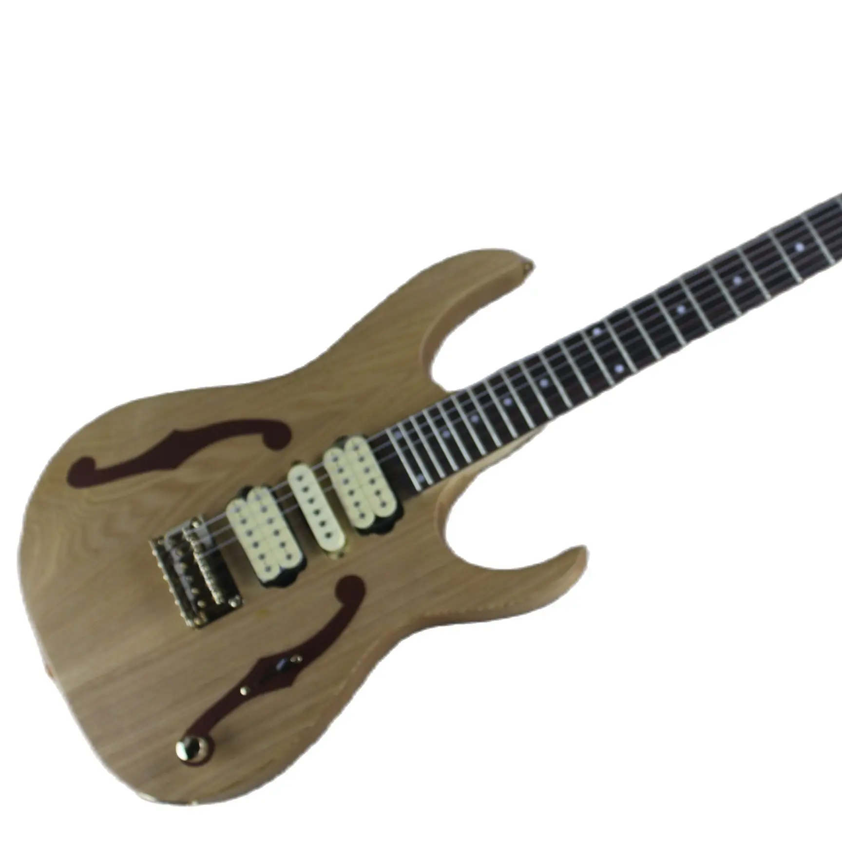 Factory Custom Electric Guitar RG Guitar ASH Wood Body Gold Tremolo Fixed Bridge HSH Pickups Maple Neck